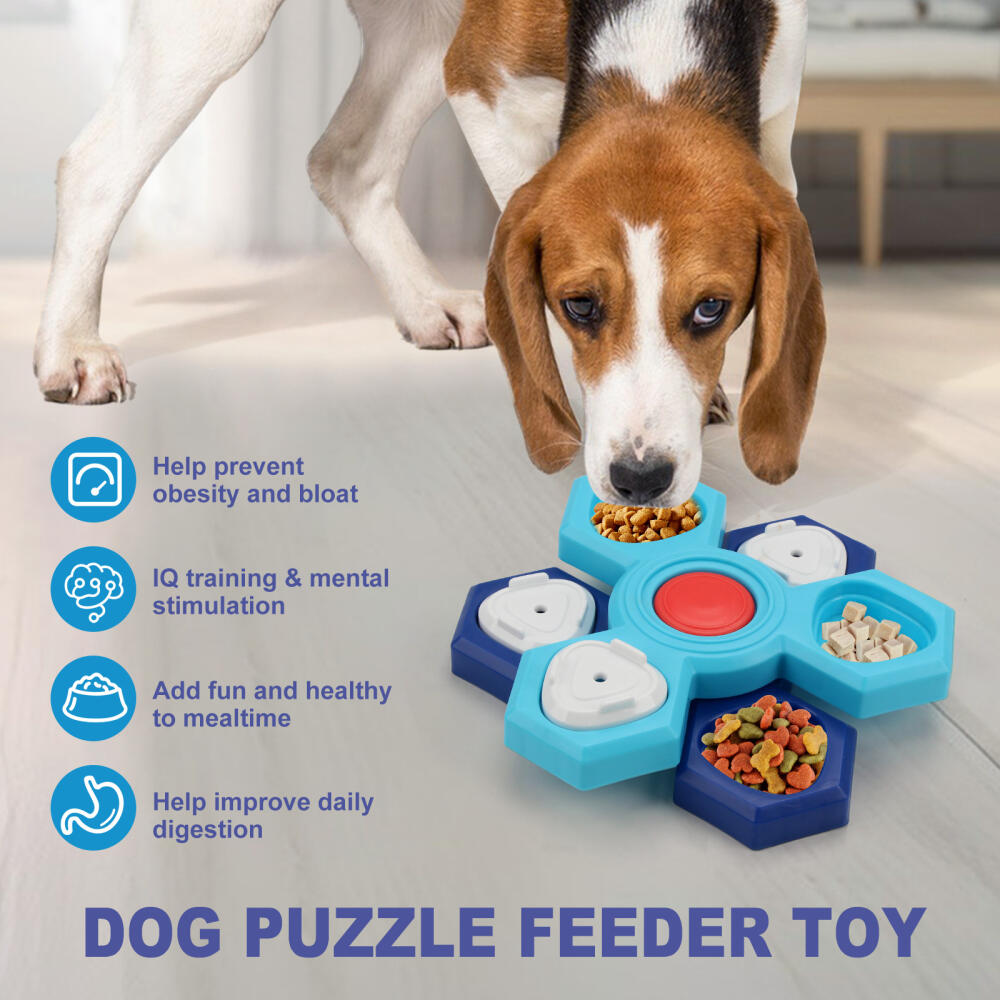 Dog Puzzle Feeder Toy - 개 퍼즐 장난감 회전 턴테이블 소형