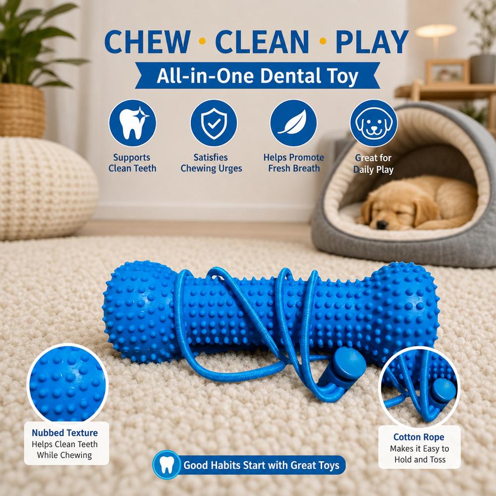 Teeth Cleaning Dog Chew Bone - 강아지용 치아 발육기용 씹는 장난감, 플라스틱