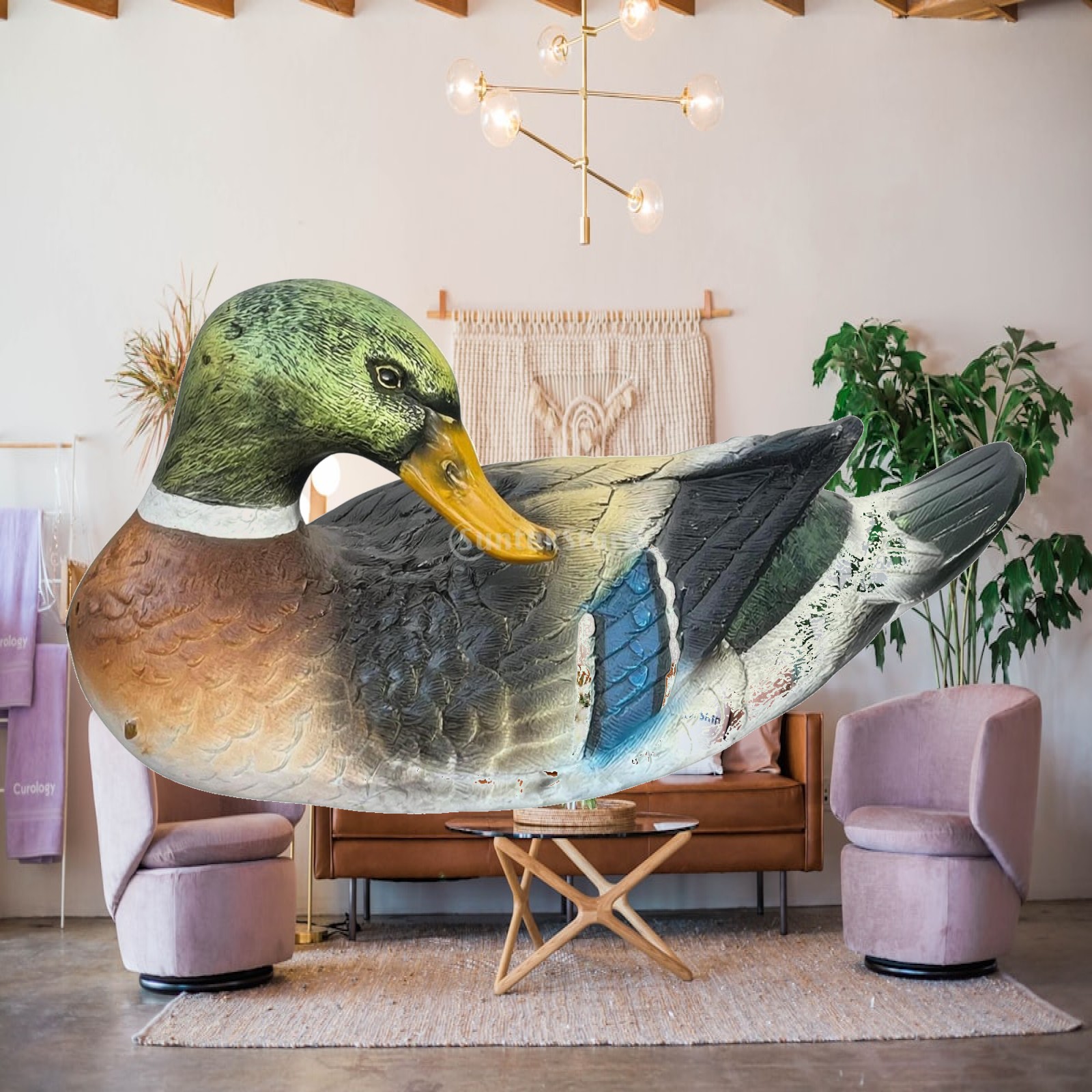 Aquarium - 수지 재질의 오리 조형물, 야외 연못