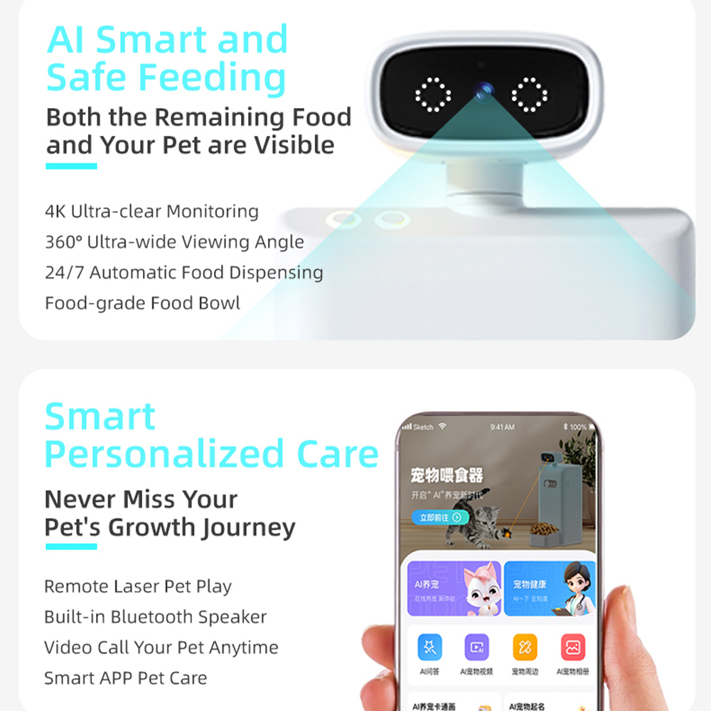 4K HD 스마트 AI 반려동물 카메라 급식기, 양방향 - Pet Feeders 리뷰 및 가격