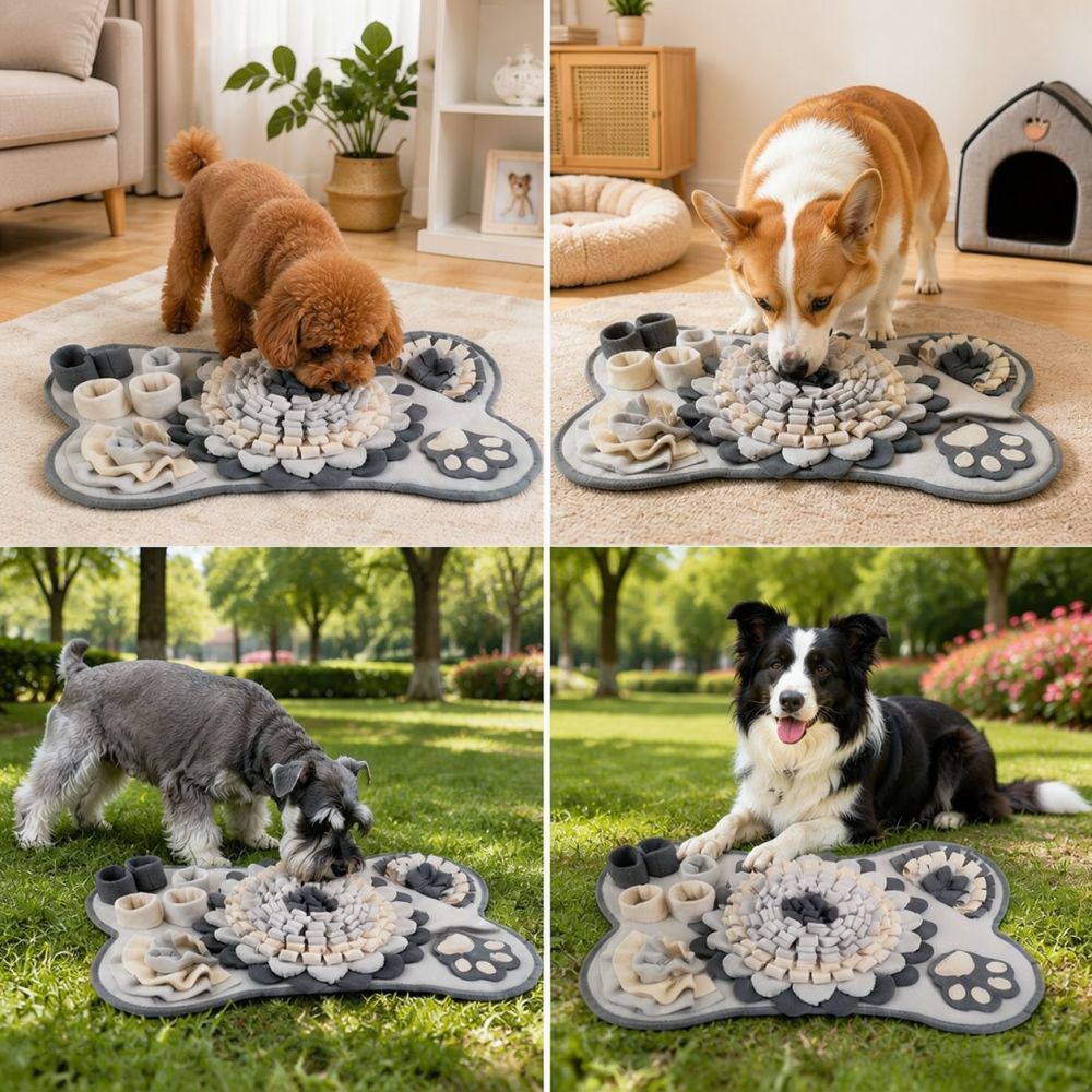 뼈 모양의 강아지 코박기 놀이 매트, 반려동물 퍼즐 담 - Dog Puzzle Feeder Toy 리뷰 및 가격